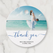 Custom Foto Modern Beach Wedding danke Ihnen Thema Geschenkanhänger (Vorderseite)