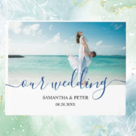 Custom Foto Modern Beach Wedding Gästebuch
