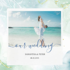 Custom Foto Modern Beach Wedding Gästebuch Banner