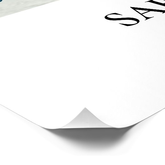 Custom Foto Modern Beach Wedding Willkommenszeiche Poster (Ecke)