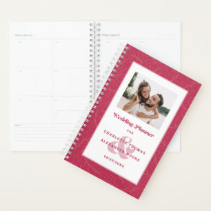 Custom Foto Modern Magenta Red Weddings Monthly Planer
