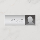 Custom Foto Modern Silver Mini Visitenkarte (Vorderseite)