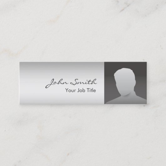 Custom Foto Modern Silver Mini Visitenkarte (Vorderseite)