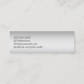 Custom Foto Modern Silver Mini Visitenkarte (Rückseite)