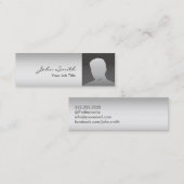 Custom Foto Modern Silver Mini Visitenkarte (Vorne/Hinten)
