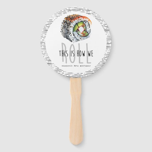 Custom Foto Modern Sushi Geburtstag Fächer (Vorderseite)