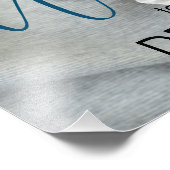 Custom Foto Modern Wedding Sign Blue (Ecke)