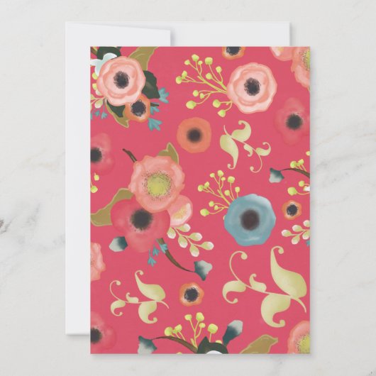 Custom Foto Moderne Blumenankündigung Abschluss Ankündigung (Rückseite)