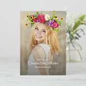Custom Foto Moderne Blumenankündigung Abschluss Ankündigung (Stehend Vorderseite)