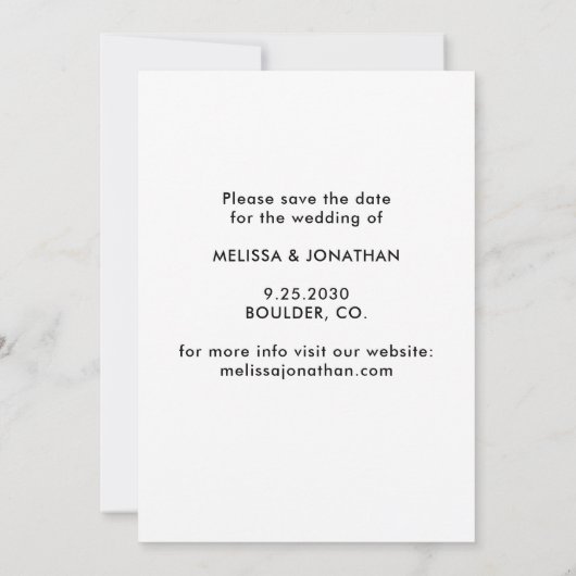 Custom Foto Moderne, einfache Elegante Haustier Ho Save The Date (Rückseite)
