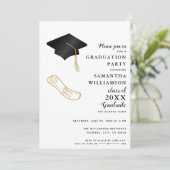 Custom Foto Moderne elegante Graduierungspartei Einladung (Stehend Vorderseite)