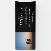 Custom Foto Moderne Elegante Hochzeit Banner (Vertikal)