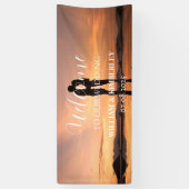 Custom Foto Moderne Elegante Hochzeit Banner (Vertikal)