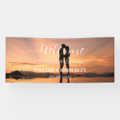 Custom Foto Moderne Elegante Hochzeit Banner (Horizontal)