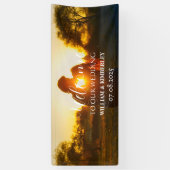 Custom Foto Moderne Elegante Hochzeit Banner (Vertikal)