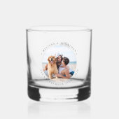 Custom Foto Moderne Elegante Hochzeit Whiskyglas (Rückseite)