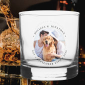 Custom Foto Moderne Elegante Hochzeit Whiskyglas