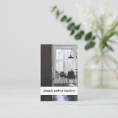 Custom Foto Moderne fett weiße Architekten Designe Visitenkarte (Stehend Vorderseite)