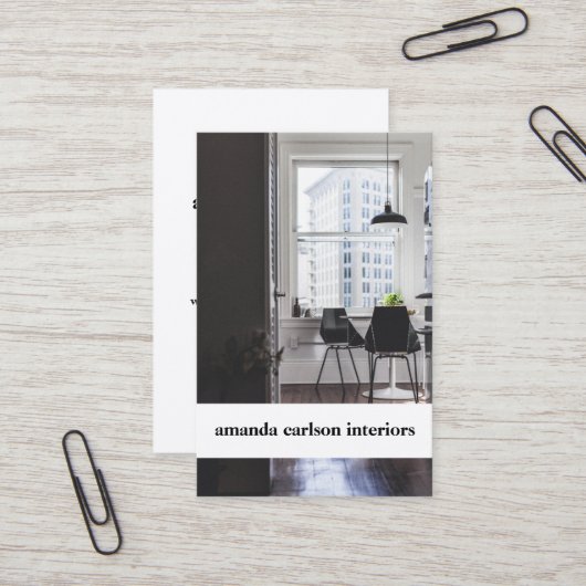 Custom Foto Moderne fett weiße Architekten Designe Visitenkarte (Vorderseite/Rückseite Beispiel)