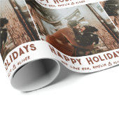 Custom Foto Moderne Typografie Weihnachten Geschenkpapier (Rolleneckpunkt)