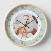 Custom Foto Moderner Baby Boy Personalisiertes Kin Uhr (Vorderseite)