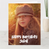 CUSTOM FOTO MODERNES SKRIPT GEBURTSTAGSKARTE