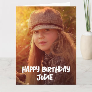 CUSTOM FOTO MODERNES SKRIPT GEBURTSTAGSKARTE KARTE