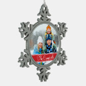 Custom Foto Monogram Holiday Ornament (Links)