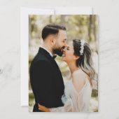 Custom Foto Moody Black Floral Hochzeitsempfang Einladung (Rückseite)