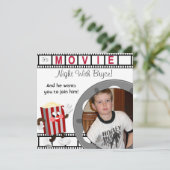 Custom Foto Movie Night Geburtstag Einladung (Stehend Vorderseite)