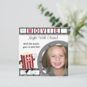 Custom Foto Movie Night Geburtstag Einladung (Stehend Vorderseite)