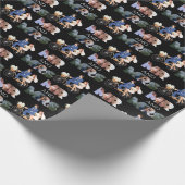 Custom Foto Mr. & Mrs. Wedding Black Geschenkpapier (Ecke)