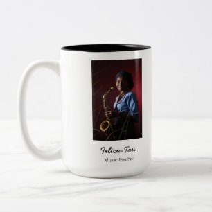Custom Foto Musiker weiß Zweifarbige Tasse