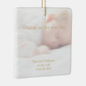 Custom Foto Name Baby Birth Ankündigung Keramikornament (Rechts)