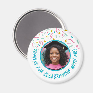 Custom Foto Name Confetti Abschluss Vielen Dank Magnet