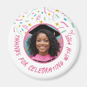 Custom Foto Name Confetti Abschluss Vielen Dank Magnet (Vorne)