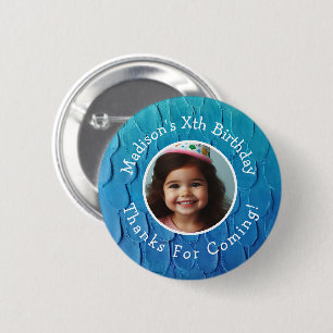 Custom Foto Name Mermaid Thema Geburtstag Vielen D Button