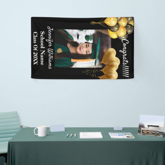 Custom Foto Name School Year Abschluss 2021 Banner (Messeveranstaltung)