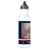 Custom Foto Nausea Navy Blue Red White Edelstahlflasche (Links)