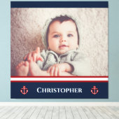 Custom Foto Nausea Navy Blue Red White Leinwanddruck (Insitu (Holzboden))