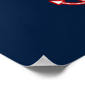 Custom Foto Nausea Navy Blue Red White Poster (Ecke)