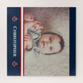 Custom Foto Nausea Navy Blue Red White Puzzle (Horizontal)