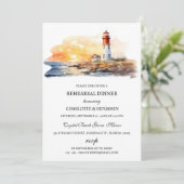 Custom Foto Nautic Beach Probe Dinner Einladung (Stehend Vorderseite)