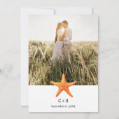 Custom Foto Nautic Beach Probe Dinner Einladung (Rückseite)