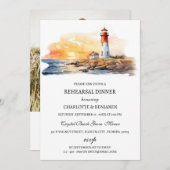 Custom Foto Nautic Beach Probe Dinner Einladung (Vorne/Hinten)