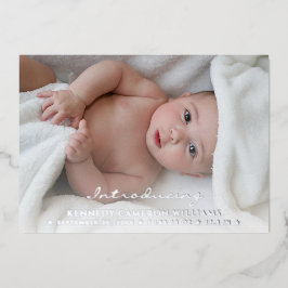Custom Foto Newborn Simple Niedlich Hello Baby Bir Folieneinladung