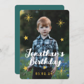 Custom Foto Niedlich Tiger Geburtstag Einladung (Vorne/Hinten)