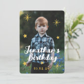 Custom Foto Niedlich Tiger Geburtstag Einladung (Stehend Vorderseite)