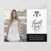 Custom Foto Nurse Abschluss Vielen Dank Postkarte (Vorderseite)