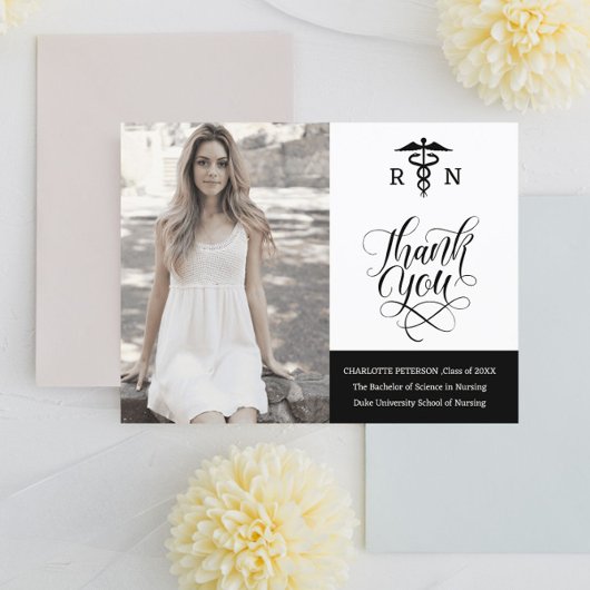 Custom Foto Nurse Abschluss Vielen Dank Postkarte
